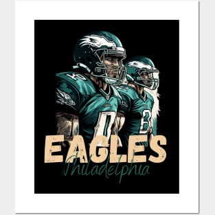 Philadelphia eagles football player graphic design cartoon style beautiful artwork Posters and Art